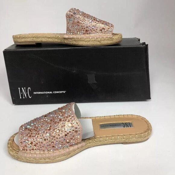 INC International Concepts Womens Ilata Embellished Espa Light Rose 5M - Picture 2 of 5